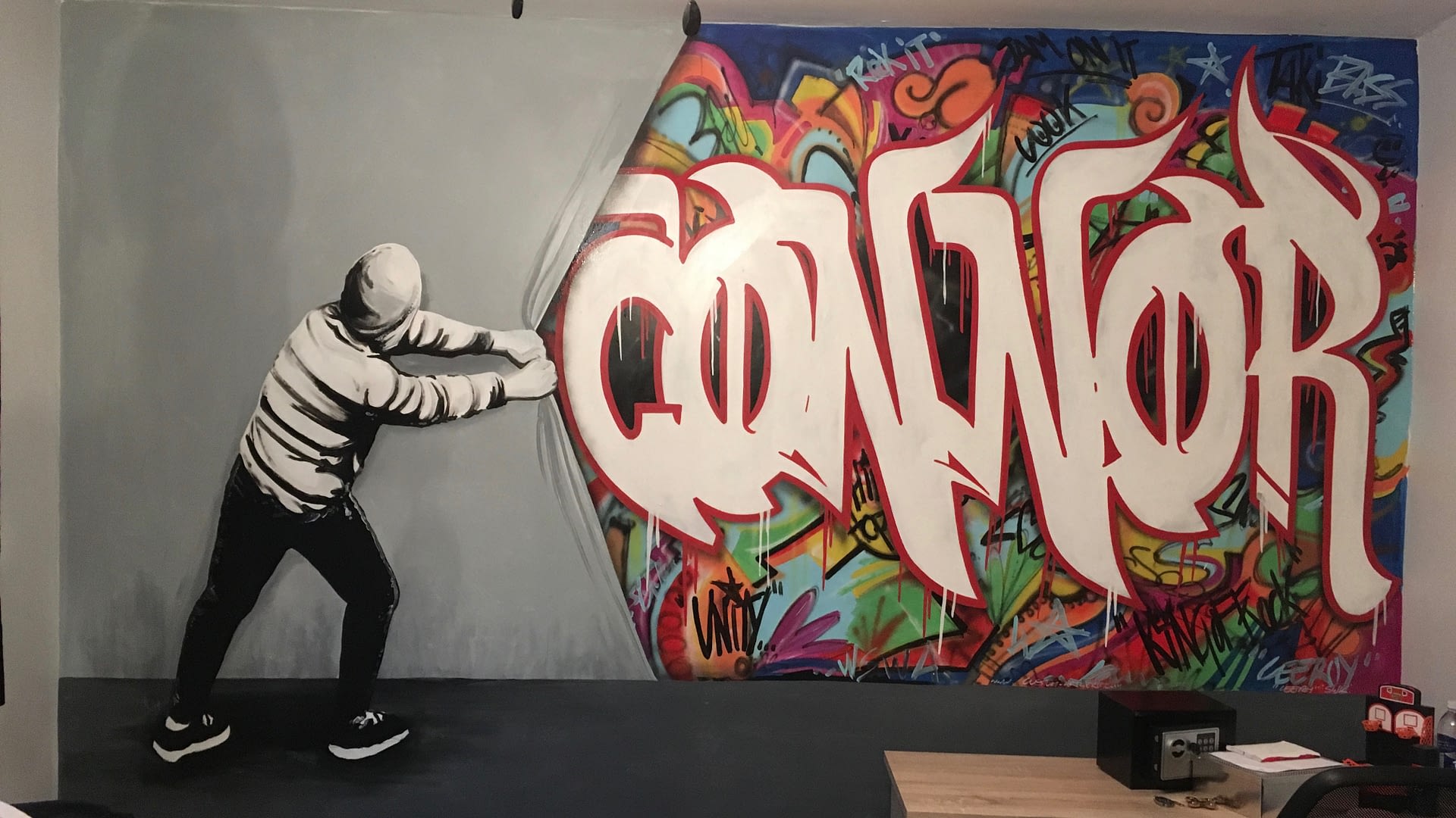 Connor Graffiti ( Banksy Style )