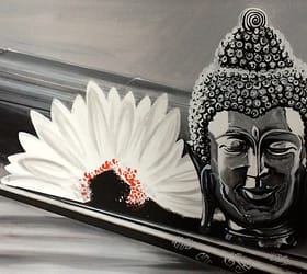Buddha and Lotus Canvas