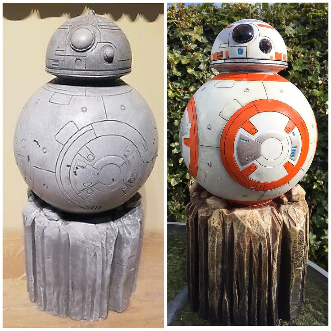 BB8 Garden Ornament, Star Wars, Star wars repaint, Star wars Custom