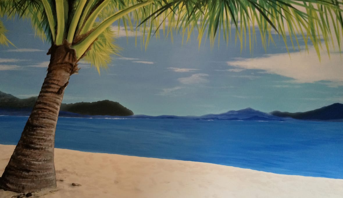 Paradise Palm Tree Trompe-loeil