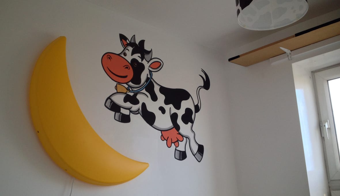 Cow Mural Kids Bedroom