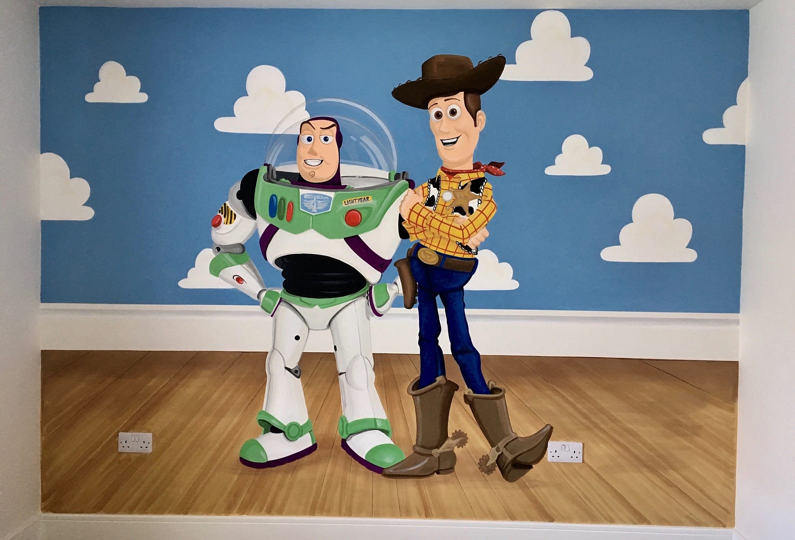 Toy Story Mural, Buzz And Woody, Andy's Room, disney wall murals