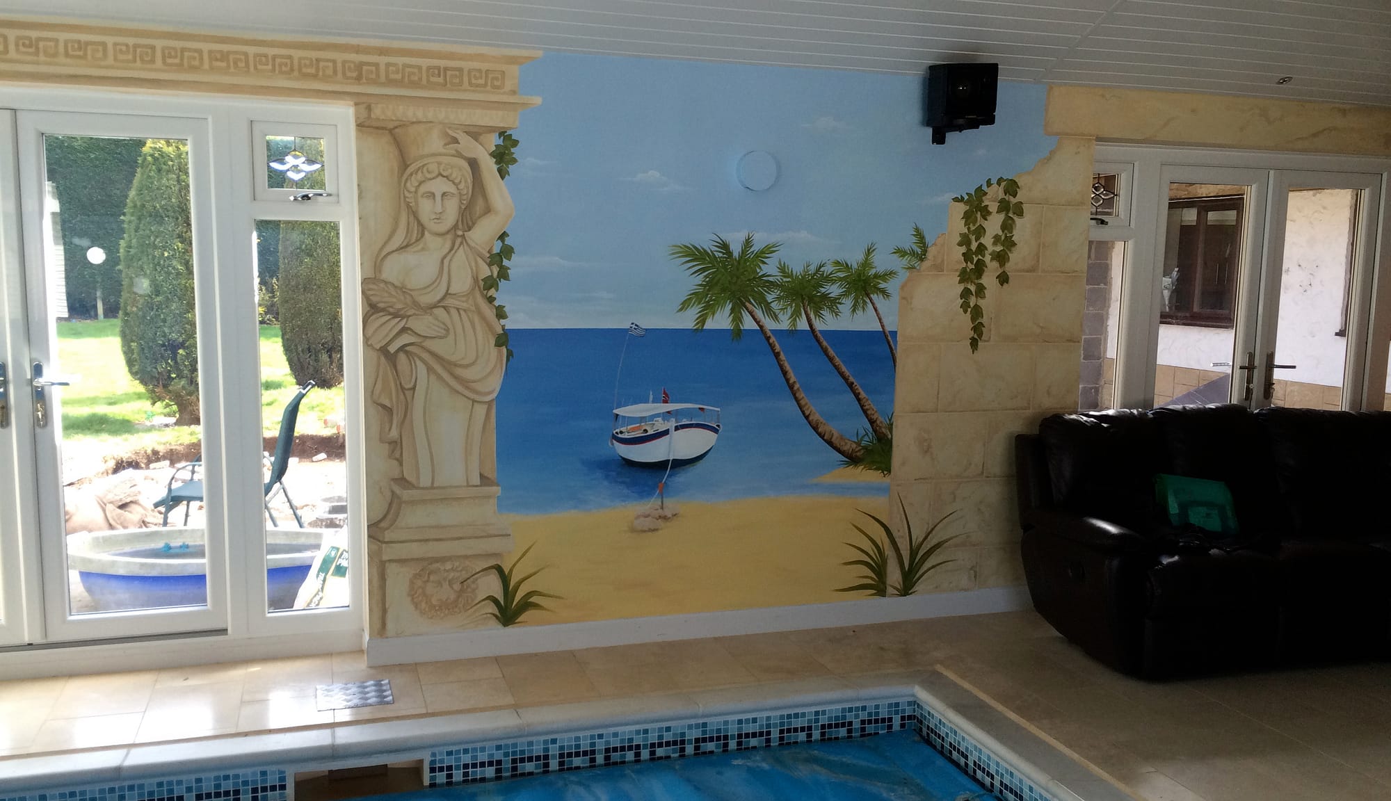 swimming pool mural trompe l'oeil