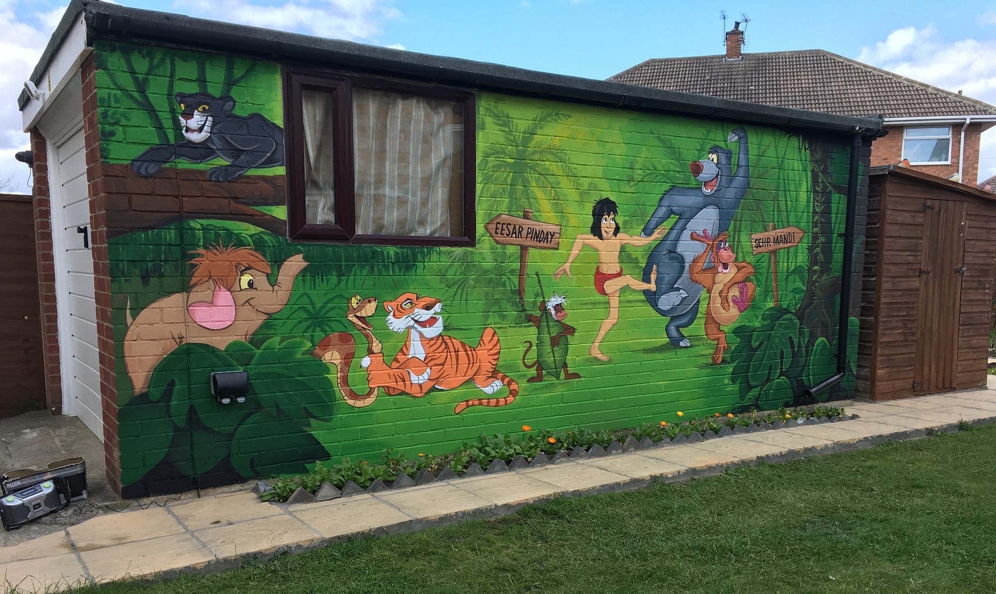 Jungle Book Mural, Disney Mural, Exterior Mural