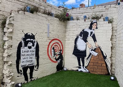 Banksy Inspired Garden Mural