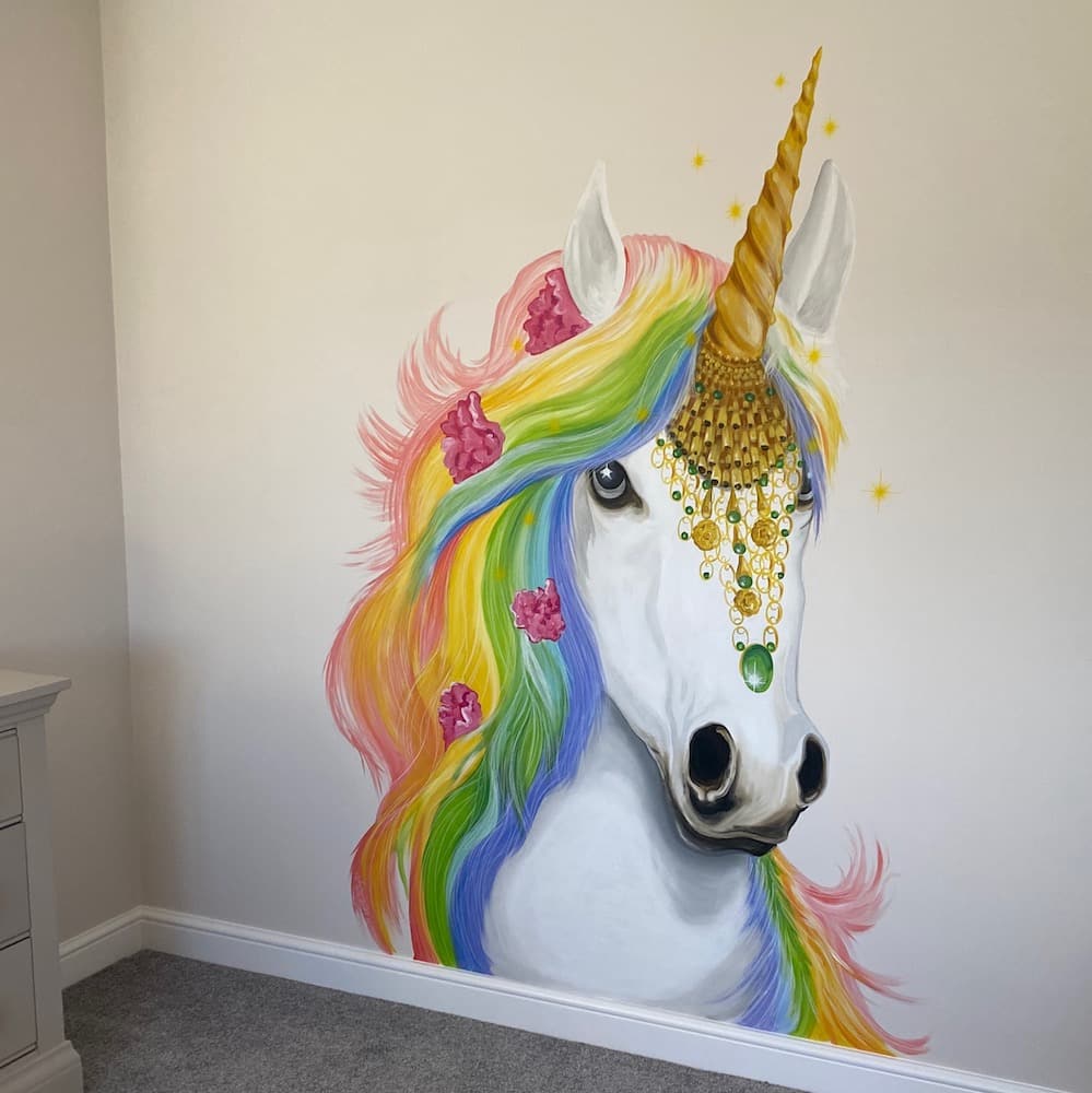 Rainbow Unicorn Bedroom Mural